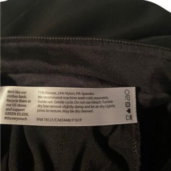 Eileen Fisher Women Cropped Trousers Pants Small Black Wide Leg Preppy Black - Picture 8 of 9